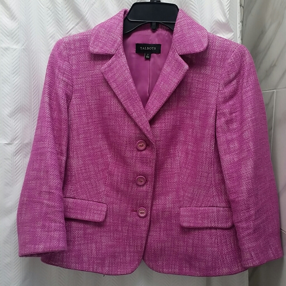 *SOLD* Talbots PinkTweed Jacket Blazer Size 2